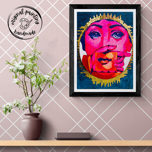 Chromatic Verve Handmade Canvas Painting (12X16 inches)