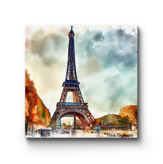 Eiffel in Watercolors by Paris Enchanté (Framed Art Print)