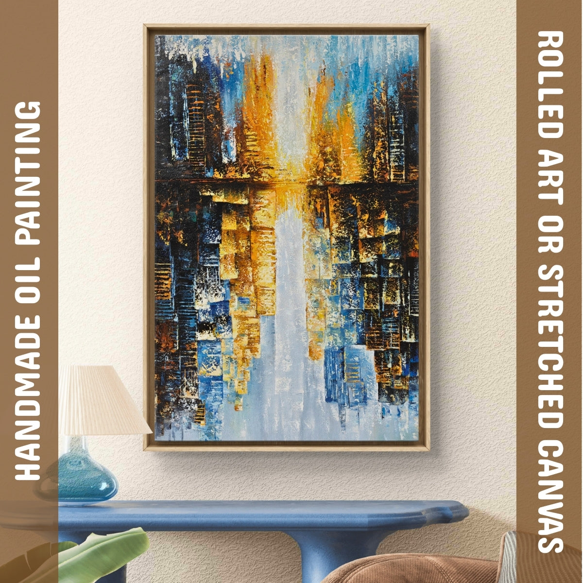 City Reflections (Canvas Oil Painting - 80X120 cm)