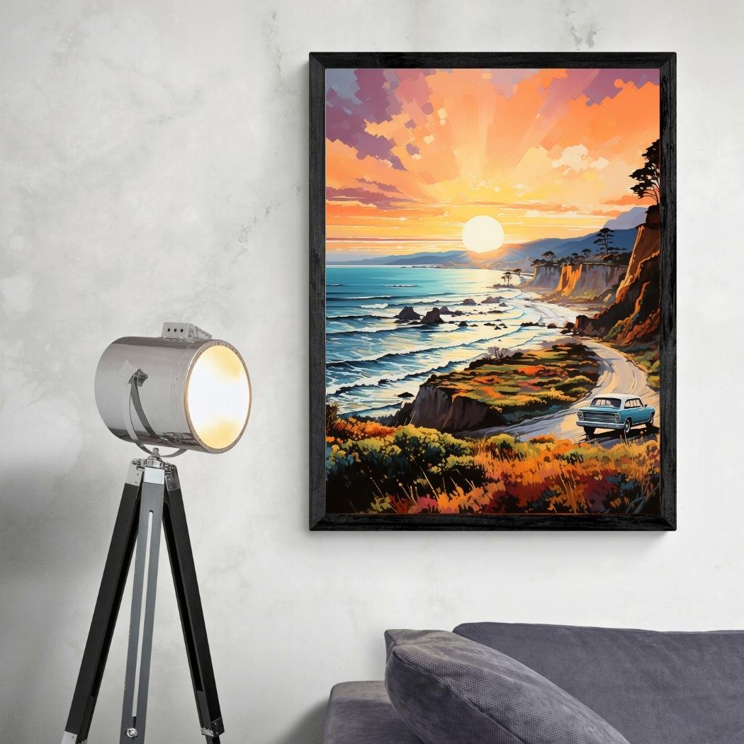 Big Sur Coastal Majesty Acrylic Painting - Travel Arty