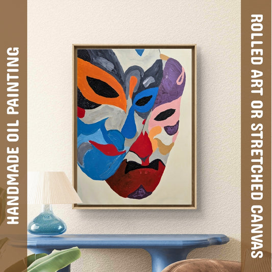 Masks in Life by Raman Singh (Acrylic Painting on Canvas - 60X80 cm)