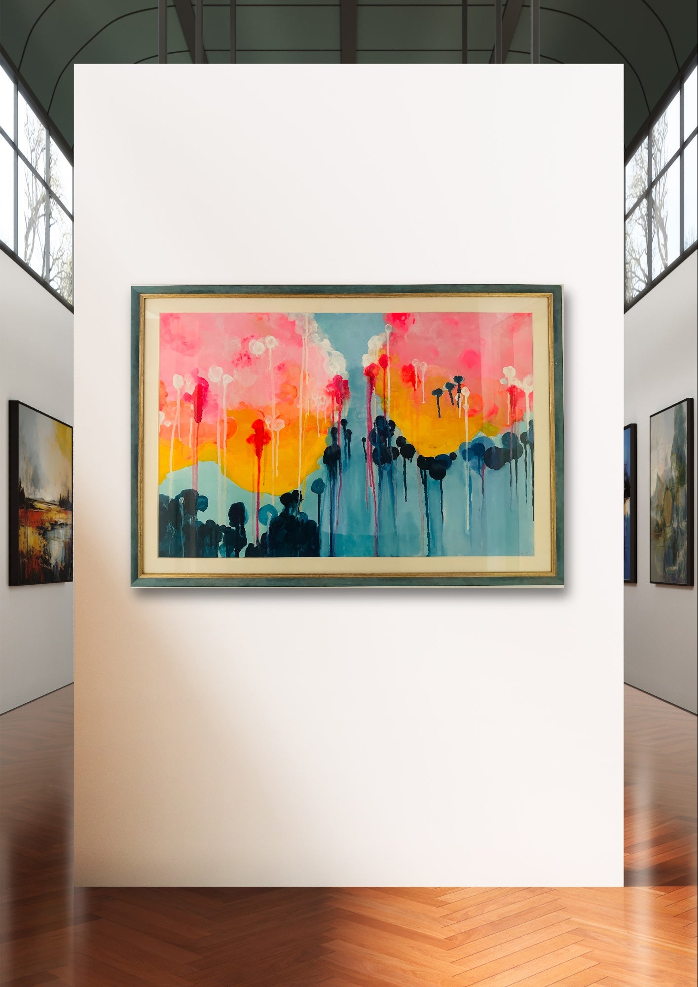 Hues of the Setting Sun Handmade Canvas Painting (22X28 inches)