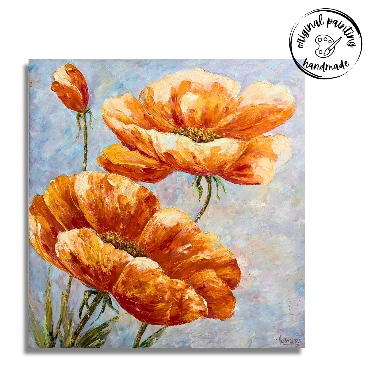 Amber Bloom (Canvas Oil Painting - 80X80 cm)
