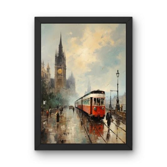 Westminster Tram Painting for Bedroom - Travel Arty
