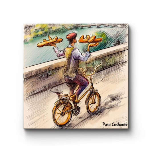 Baguettes and Bicycle by Paris Enchanté (Framed Art Print)
