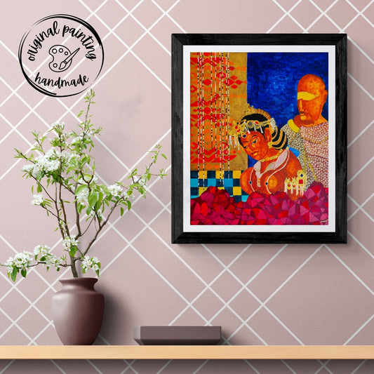 Ajanta's Grace Handmade Canvas Painting (16X20 inches)