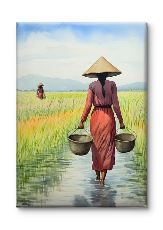 Lady in the Rice Field by Vietnamese Pho