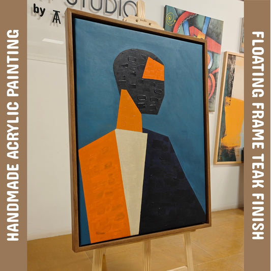 Fragmanted Self by Raman Singh (Acrylic Painting on Canvas - 24X32 inches with Floating Frame)