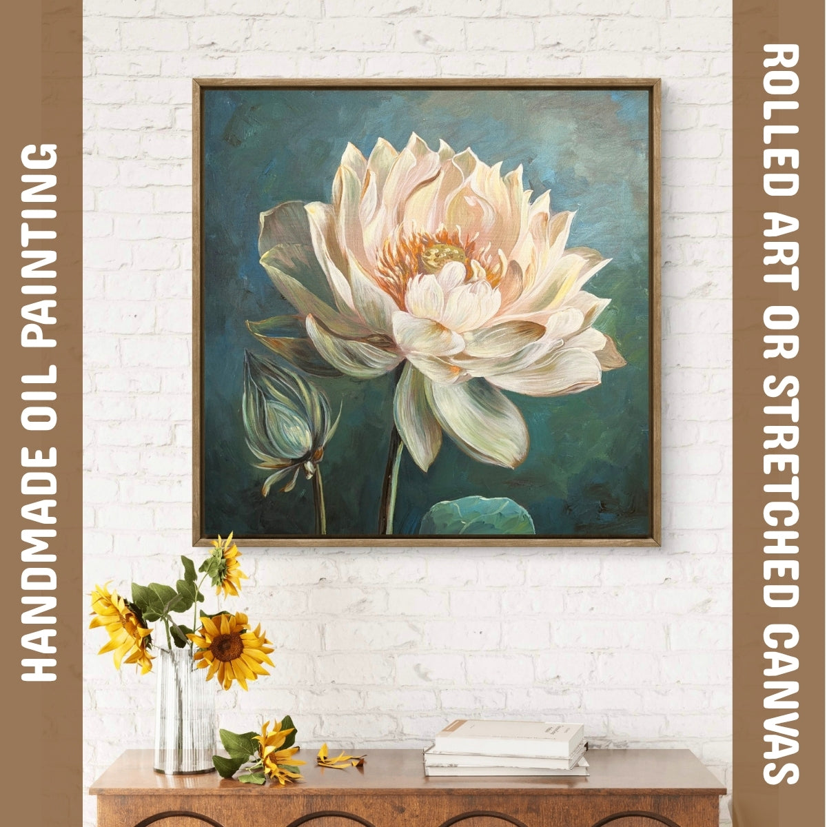 White Lotus Reverie (Canvas Oil Painting - 80X80 cm)
