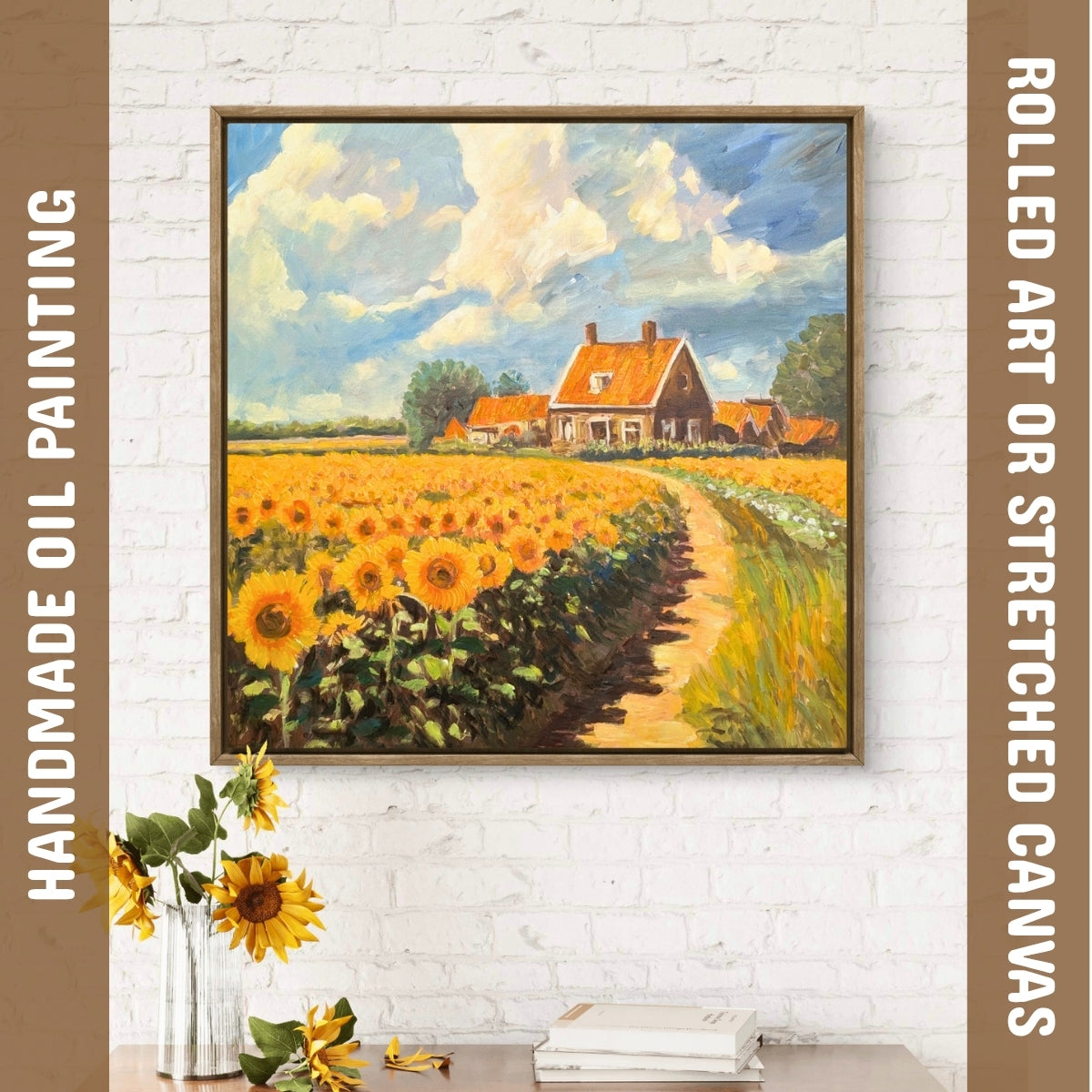 Sunflower Cottage (Canvas Oil Painting - 80X80 cm)