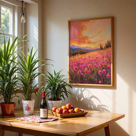 Floral Artwork in a Lifestyle Setting
