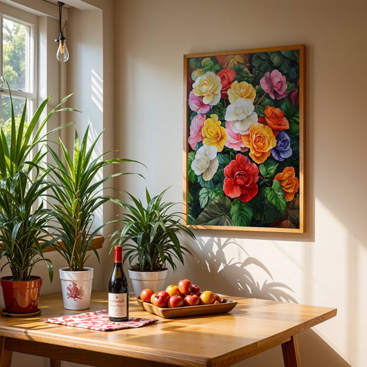 Floral Artwork in a Lifestyle Setting