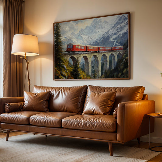 Europeal Alps Artwork in a Lifestyle Setting