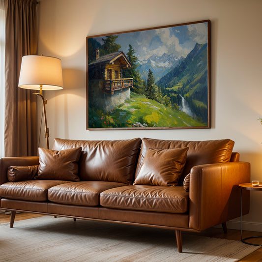 Europeal Alps Artwork in a Lifestyle Setting