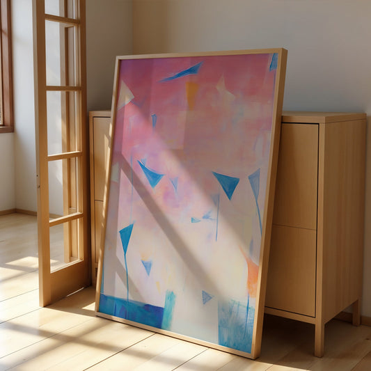 Abstract Painting for Home Disturbed Pink by NYC Abstract