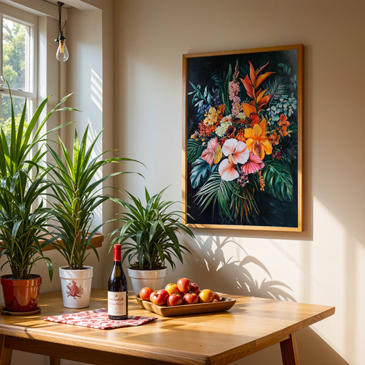 Floral Artwork in a Lifestyle Setting