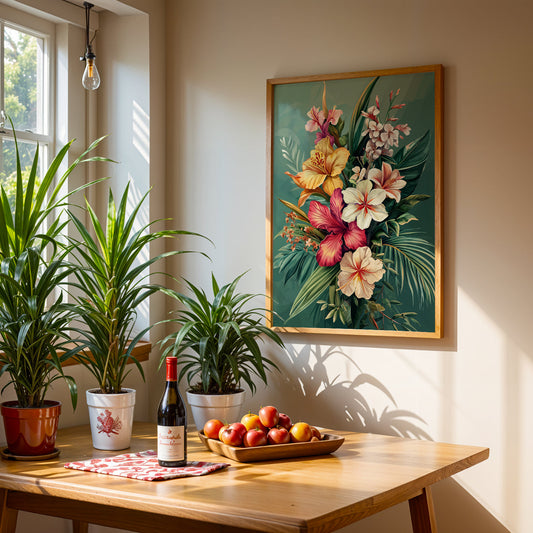 Floral Artwork in a Lifestyle Setting