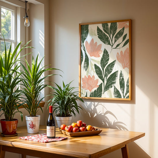 Floral Artwork in a Lifestyle Setting