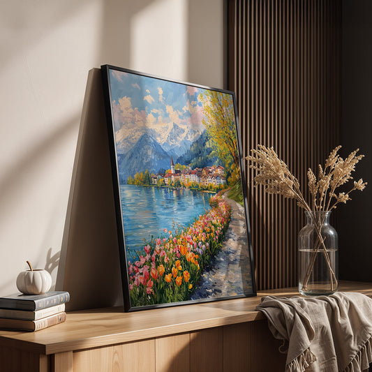 Europeal Alps Artwork in a Lifestyle Setting