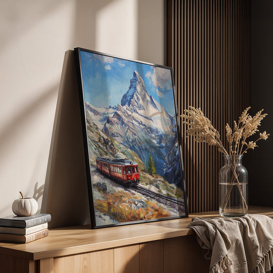Europeal Alps Artwork in a Lifestyle Setting