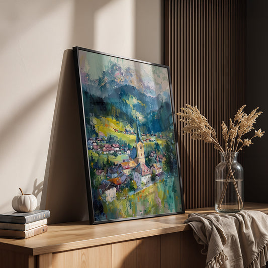 Europeal Alps Artwork in a Lifestyle Setting