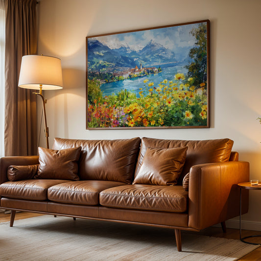 Europeal Alps Artwork in a Lifestyle Setting