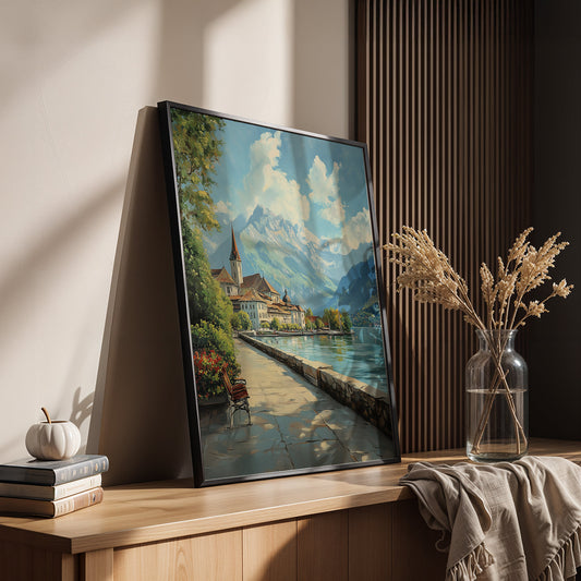 Europeal Alps Artwork in a Lifestyle Setting