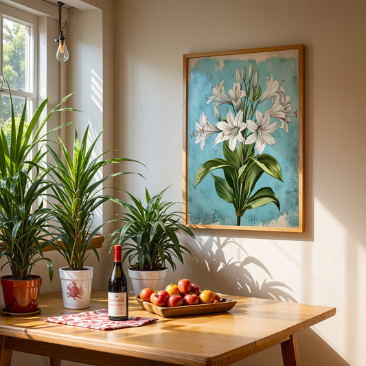 Floral Artwork in a Lifestyle Setting