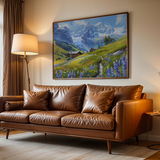 Europeal Alps Artwork in a Lifestyle Setting