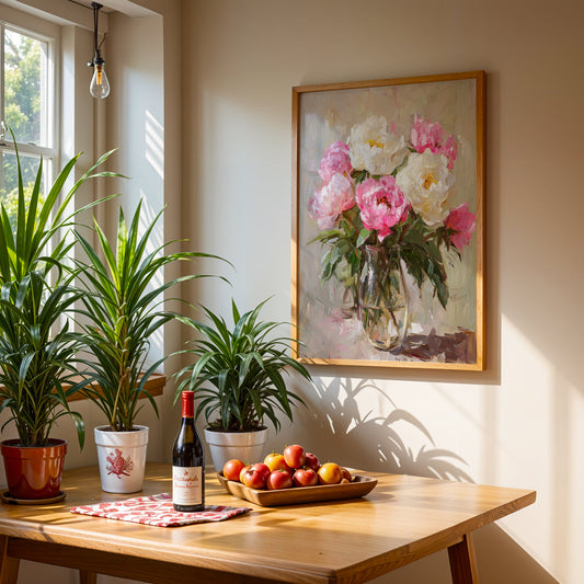 Floral Artwork in a Lifestyle Setting