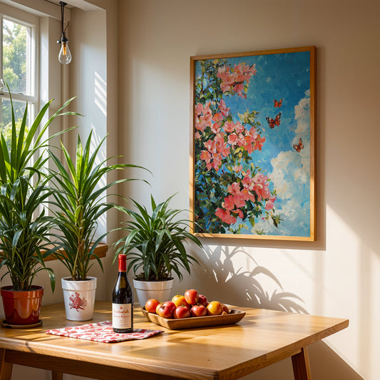 Floral Artwork in a Lifestyle Setting