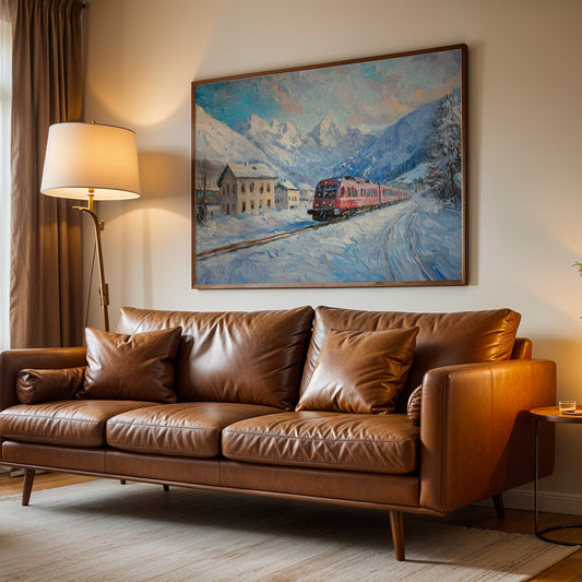 Europeal Alps Artwork in a Lifestyle Setting