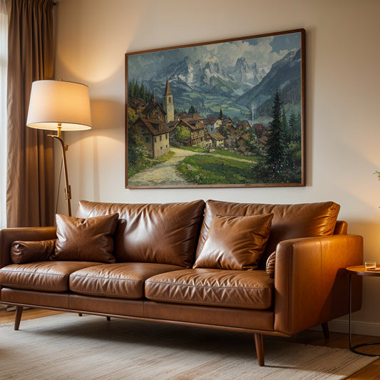 Europeal Alps Artwork in a Lifestyle Setting