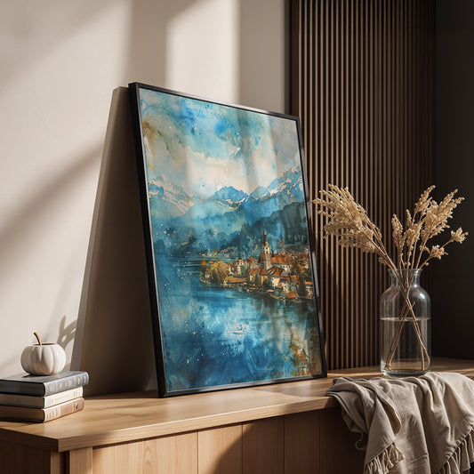 Europeal Alps Artwork in a Lifestyle Setting
