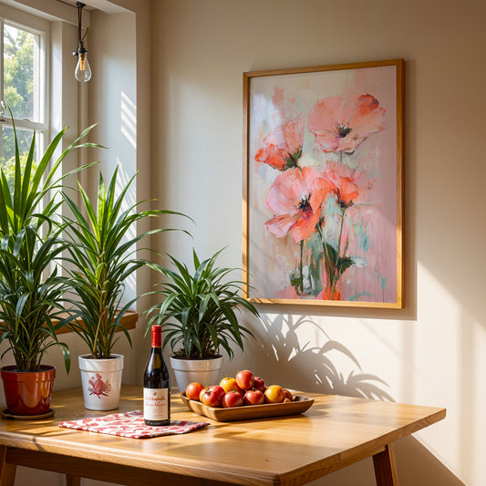 Floral Artwork in a Lifestyle Setting