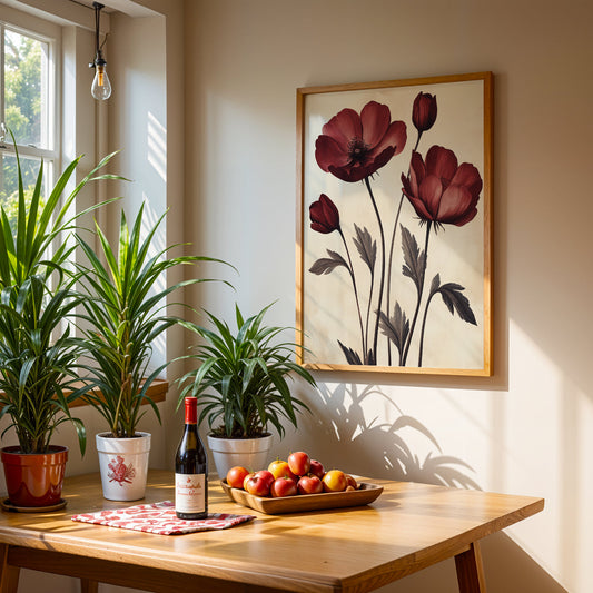 Floral Artwork in a Lifestyle Setting