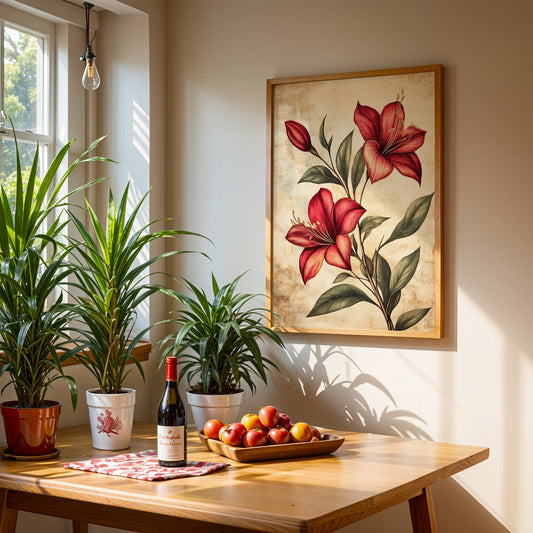 Floral Artwork in a Lifestyle Setting