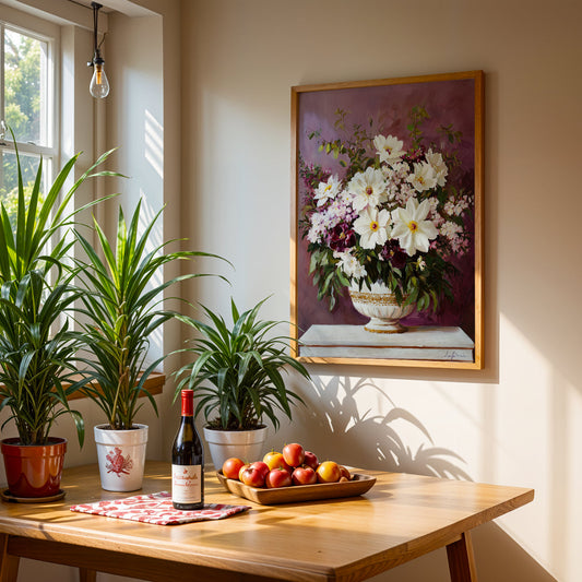 Floral Artwork in a Lifestyle Setting