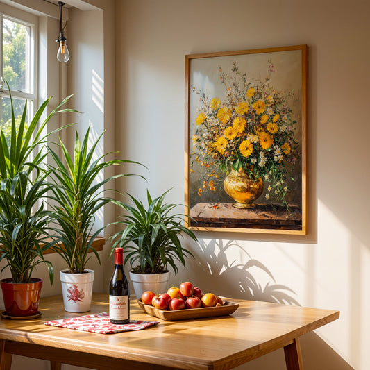 Floral Artwork in a Lifestyle Setting