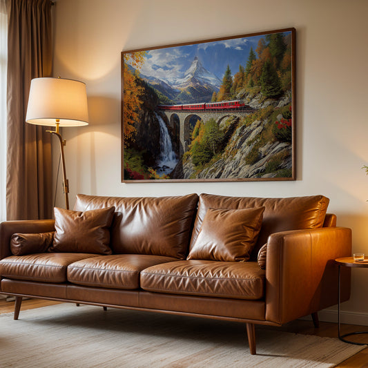 Europeal Alps Artwork in a Lifestyle Setting
