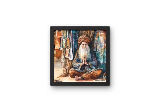 The Hermit by Bazaars of India (Framed Art Print)