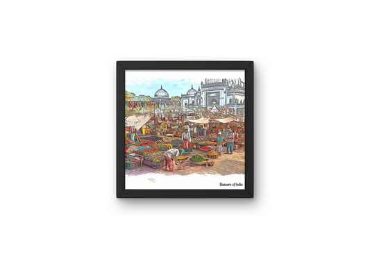 Sabji Mandi by Bazaars of India (Framed Art Print)