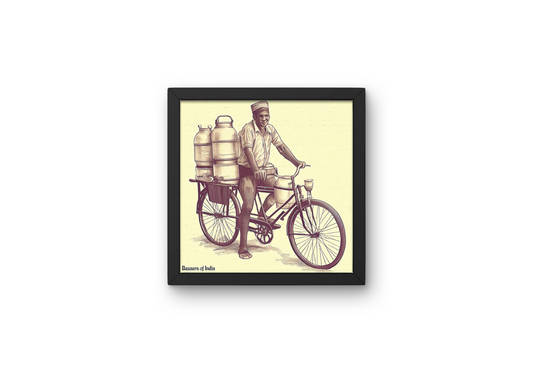 The Milk Guy by Bazaars of India (Framed Art Print)