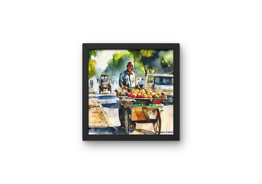 Fruit ki Theli by Bazaars of India (Framed Art Print)