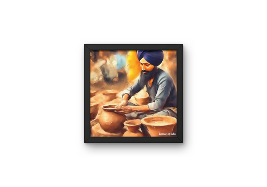 The Potter by Bazaars of India (Framed Art Print)