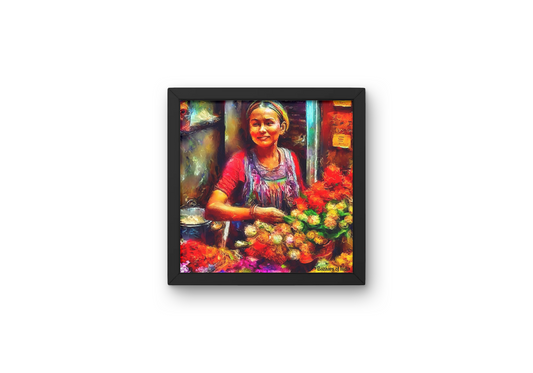 Phoolwali by Bazaars of India (Framed Art Print)