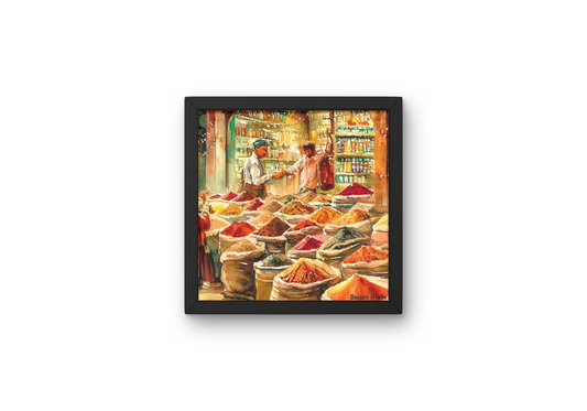 Masale hi Masale by Bazaars of India (Framed Art Print)