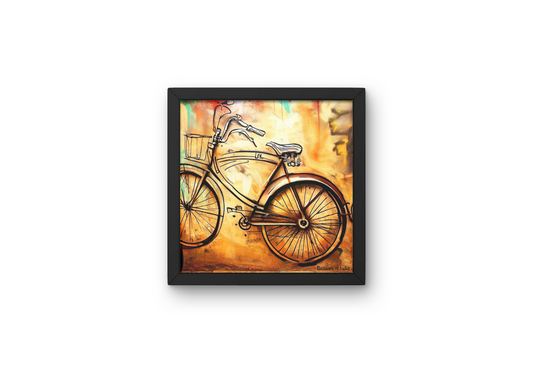 Bicycle on the Wall by Bazaars of India (Framed Art Print)
