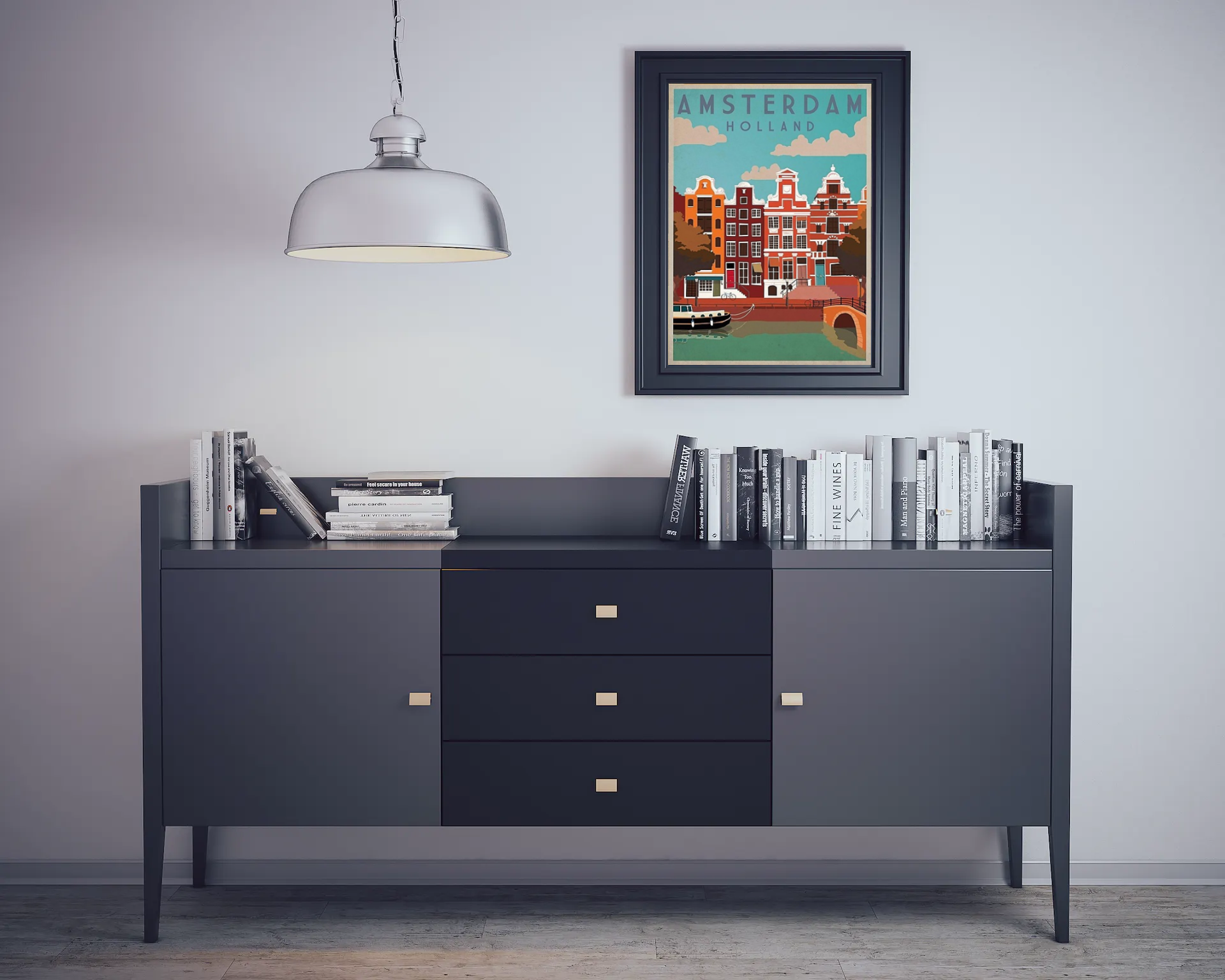 Vintage Amsterdam Canals Poster