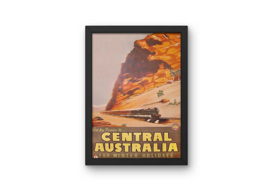 Vintage Australian Train Travel Art Painting